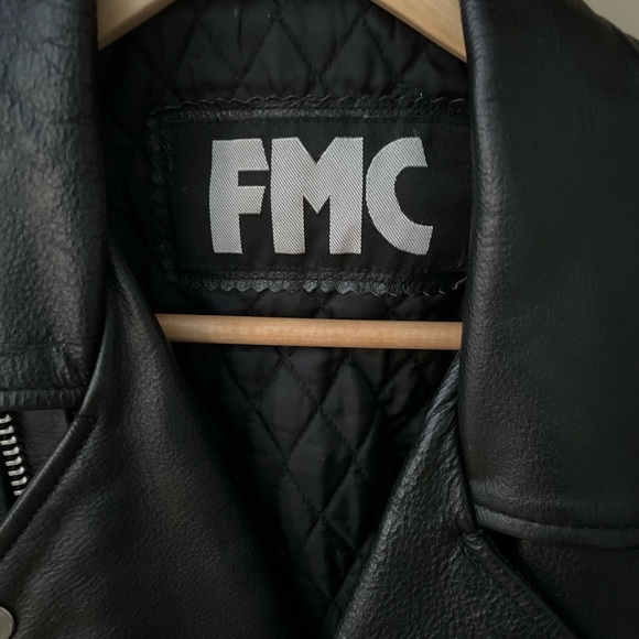 Vintage FMC Classic Black Leather Motorcycle Jacket❤️🏍️ - Picture 2 of 16